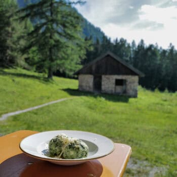 Spinatknödel auf der Hütte